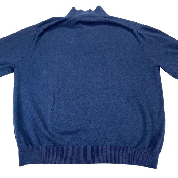 Tasso Elba Light Sweater Men Large Navy Knitted Cotton Long Raglan Sleeve - Picture 11 of 12